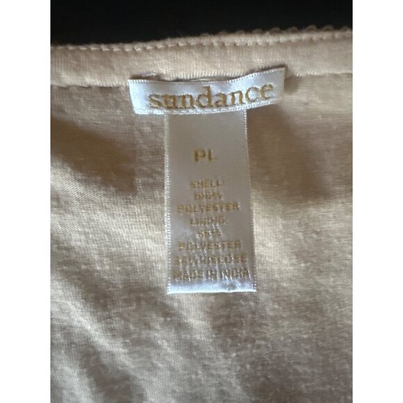 Sundance Beige Tan Embroidered V Neck Short Sleeve Cocktail Dress Size Petite La - Picture 3 of 6